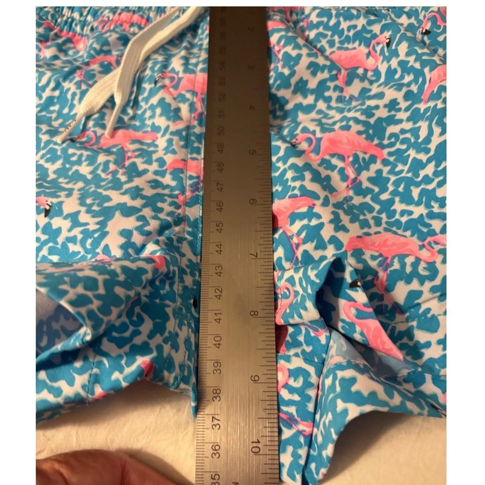 NWOT Chubbies Youth Swim Trunks Blue Pink Flamingo Print Size XS 6/7 Shorts